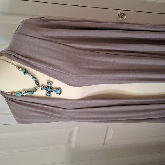 Elegant Taupe Sweater Duster - Picture 2 of 9